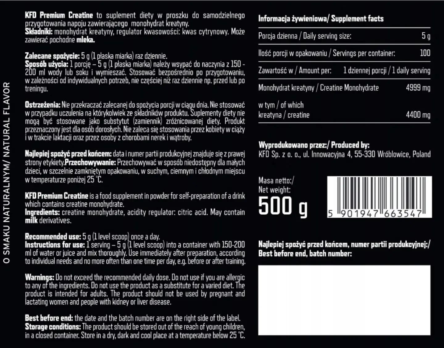 Zdjęcie ogłoszenia - KFD Premium Creatine 500 g - sport-i-hobby - Nowy - Warszawa - 25 zł Zdjęcie ogłoszenia - KFD Premium Creatine 500 g - sport-i-hobby - Nowy - Warszawa - 25 zł